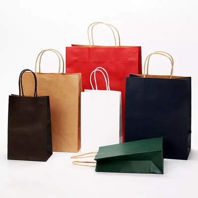 Tas Kertas Kemasan Bawa Pulang Pencetakan Logo Kantong Kertas Kraft Pernis TUV