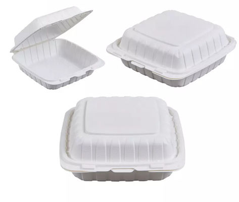 Clamshell Takeaway Kotak Kemasan Makanan Disesuaikan Persegi ISO9001
