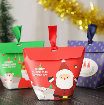 6*6*10cm Kertas Hadiah Natal Kotak Permen Santa Claus Printing