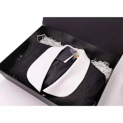 Kotak Kemasan Pakaian Deboss BioDapat terdegradasi Black Magnetic Gift Box SGS