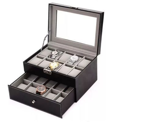 Plywood PU Leather Box Kotak Hadiah Kustom Tahan Lama tahan air ODM BV