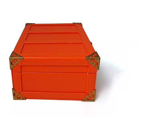 Kotak MDF PU Kulit Berbondong-bondong parfum Koper Kotak Hadiah Buatan Tangan