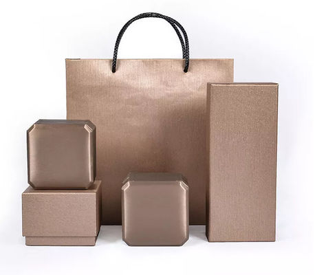 Kokoh PU Kulit Kotak Khaki Kotak Hadiah Kertas Kemasan ISO9001