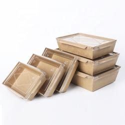 Kotak Kemasan Makanan Khusus Takeaway / Kotak Makanan Kertas Kraft ODM FSC