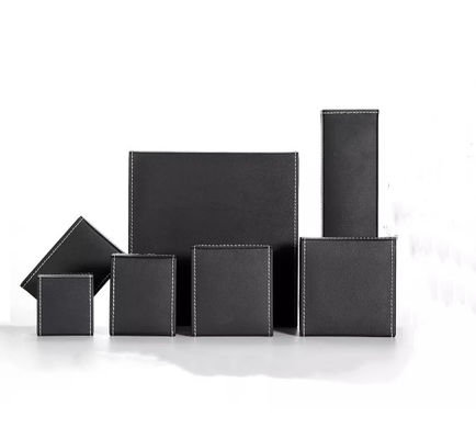 Rectangular PU Leather Box Kotak Kalung Daur Ulang Kemasan Embossing