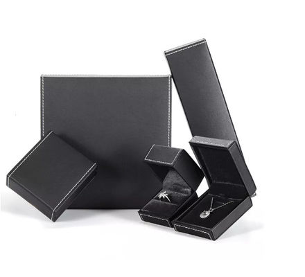 Rectangular PU Leather Box Kotak Kalung Daur Ulang Kemasan Embossing