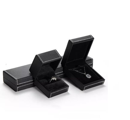 Rectangular PU Leather Box Kotak Kalung Daur Ulang Kemasan Embossing