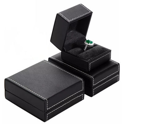 Rectangular PU Leather Box Kotak Kalung Daur Ulang Kemasan Embossing