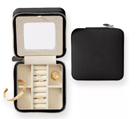 design Cow PU Leather Box Organizer Tempat Perhiasan Perjalanan Indah