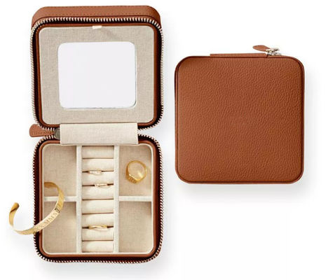design Cow PU Leather Box Organizer Tempat Perhiasan Perjalanan Indah