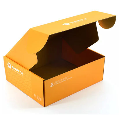CMYK Auto Parts Packaging Box Paper Varnishing Orange Custom LOGO BSCI