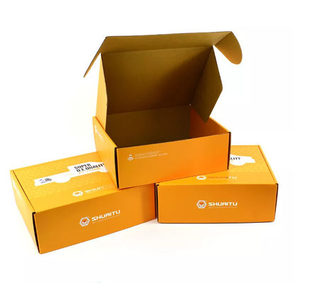 CMYK Auto Parts Packaging Box Paper Varnishing Orange Custom LOGO BSCI