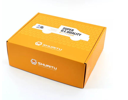 CMYK Auto Parts Packaging Box Paper Varnishing Orange Custom LOGO BSCI