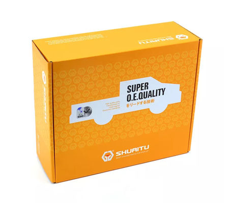 CMYK Auto Parts Packaging Box Paper Varnishing Orange Custom LOGO BSCI