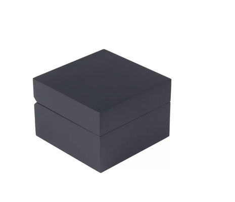 Kotak Jam Tangan Hitam Matte Tunggal yang Disesuaikan Pu Leather Square Wooden