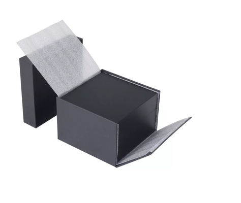 Kotak Jam Tangan Hitam Matte Tunggal yang Disesuaikan Pu Leather Square Wooden