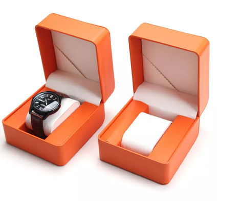 Round Corner PU Leather Watch Storage Box Flip Cover 11X10X7.5cm