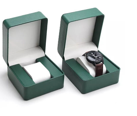 Round Corner PU Leather Watch Storage Box Flip Cover 11X10X7.5cm