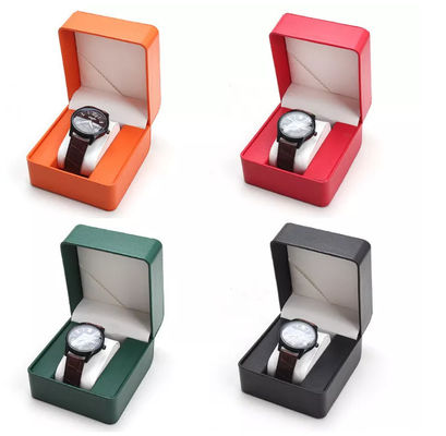 Round Corner PU Leather Watch Storage Box Flip Cover 11X10X7.5cm