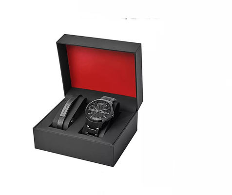 Black Cardboard Watch Box Gift Packaging Tebal 2mm ISO9001:2008