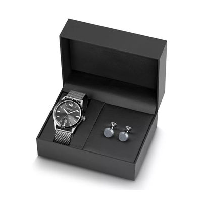 Black Cardboard Watch Box Gift Packaging Tebal 2mm ISO9001:2008