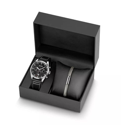 Black Cardboard Watch Box Gift Packaging Tebal 2mm ISO9001:2008