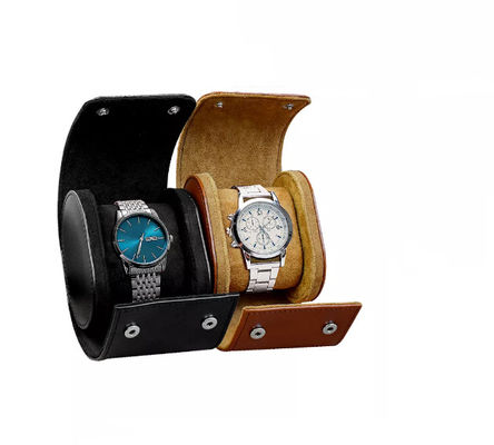 Kotak Kemasan Jam Tangan Kulit PU Logo Kustom 3.9 * 3.2 * 2.7 in