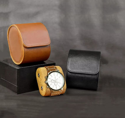 Kotak Kemasan Jam Tangan Kulit PU Logo Kustom 3.9 * 3.2 * 2.7 in