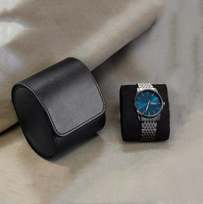 Kotak Kemasan Jam Tangan Kulit PU Logo Kustom 3.9 * 3.2 * 2.7 in