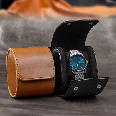 Kotak Kemasan Jam Tangan Kulit PU Logo Kustom 3.9 * 3.2 * 2.7 in