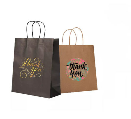 Varnishing Tas Kertas Kraft Kantong Kertas Kraft Cokelat Daur Ulang SGS