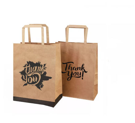Varnishing Tas Kertas Kraft Kantong Kertas Kraft Cokelat Daur Ulang SGS
