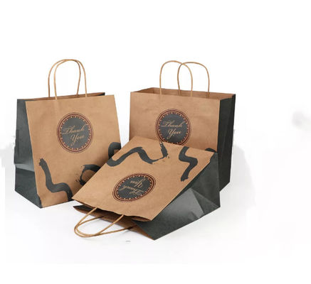 Varnishing Tas Kertas Kraft Kantong Kertas Kraft Cokelat Daur Ulang SGS