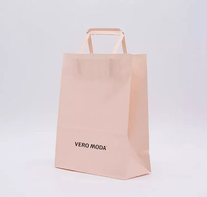 ODM Pink Kraft Paper Bag BioDapat terdegradasi Patch Handle Bag ISO9001