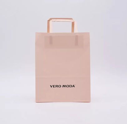 ODM Pink Kraft Paper Bag BioDapat terdegradasi Patch Handle Bag ISO9001