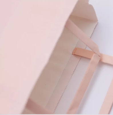 ODM Pink Kraft Paper Bag BioDapat terdegradasi Patch Handle Bag ISO9001