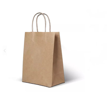 Tangani Tas Tangan Kertas Kraft Tahan Lama Pantone Ambil Tas Makanan