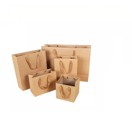 Tas Kertas Kraft OEM / Tas Kopi CMYK Timbul Ramah Lingkungan
