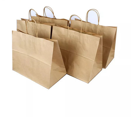 Tas Kertas Kraft OEM / Tas Kopi CMYK Timbul Ramah Lingkungan
