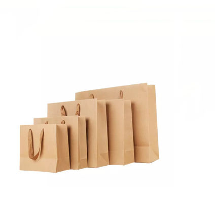 Tas Kertas Kraft OEM / Tas Kopi CMYK Timbul Ramah Lingkungan