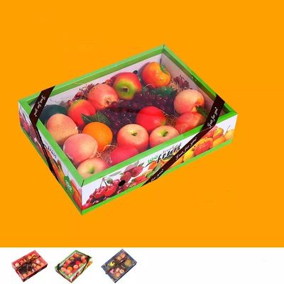 Kotak Kemasan Buah Karton Mewah ISO Dengan Penutup Transparan