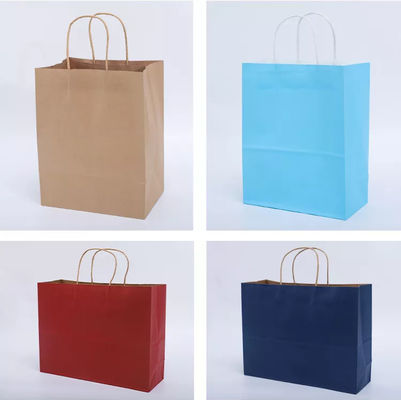 LOGO Printing Kraft Takeaway Bags shopping Gift Packaging Bag BioDapat terdegradasi