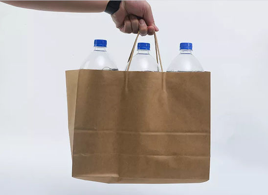 LOGO Printing Kraft Takeaway Bags shopping Gift Packaging Bag BioDapat terdegradasi