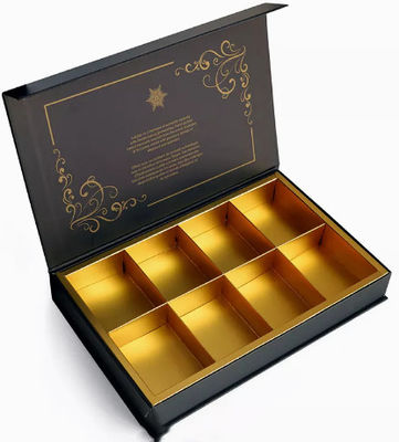 Kotak Teh Kertas Portable 4C UV Laminasi Embossing Surface Finish