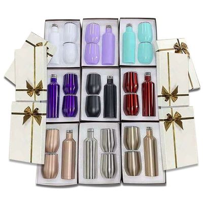 500ml 12oz Gelas Anggur Set Kotak Kado Stemless Sublimasi Terisolasi Stainless Steel