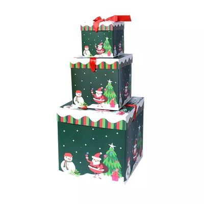 Tutup Dan Basis Kotak Kado Karton Natal Kotak Dekorasi Natal Dengan Pita