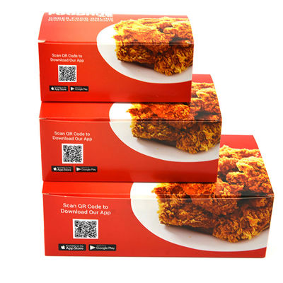 Takeaway Kotak Kemasan Makanan Disesuaikan Kotak Ayam Goreng yang Dapat Didaur Ulang SGS