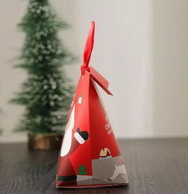 6*6*10cm Kertas Hadiah Natal Kotak Permen Santa Claus Printing