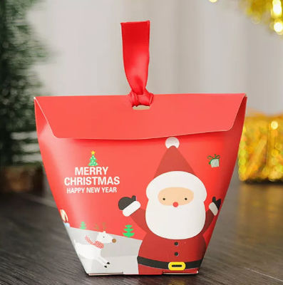 6*6*10cm Kertas Hadiah Natal Kotak Permen Santa Claus Printing